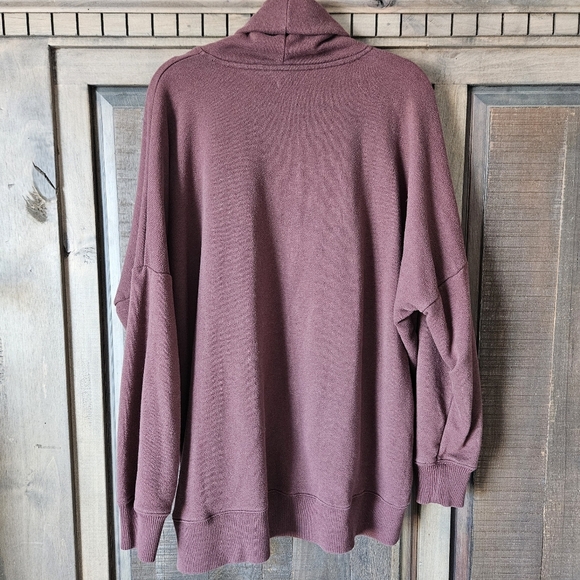 AERIE- Mauve Fleece Turtleneck Cowl Sweatshirt | Size M Relic - Picture 5 of 5
